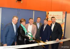 Ribbon cutting ceremony signifies the official start of CPMA’s 2019 trade show. Canada’s new minister of Agriculture cuts the ribbon. Others in attendance include Les Mallard, Guy Milette and Ron Lemaire.